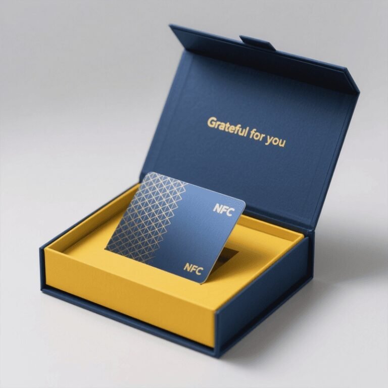 Rigid magnetic closure box with branded interior